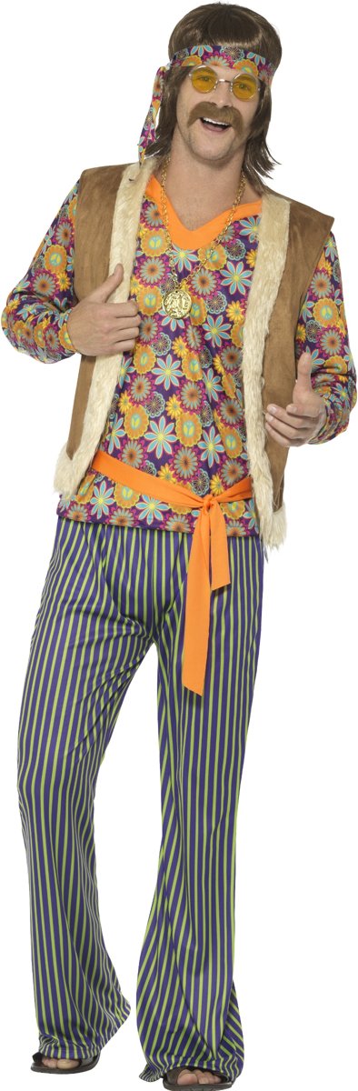 Hippie Kostuum | Lotus Hippie | Man | Large | Carnaval kostuum | Verkleedkleding